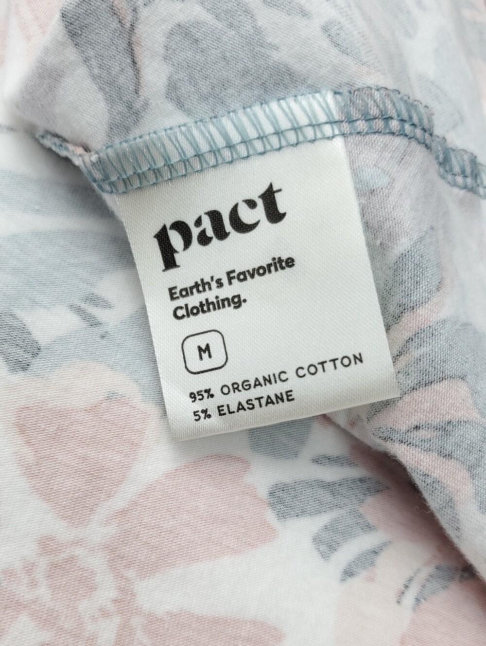 Pact Fit & Flare Strappy Midi Dress Lake Blossoms/Stripe Cotton Cozy Autumn Sz M - Picture 10 of 13